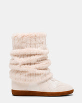 MAVIS FAUX FUR WHITE SUEDE